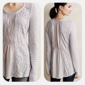 Anthropologie Meadow & Rue Arianell Ruched Blouse Sz L